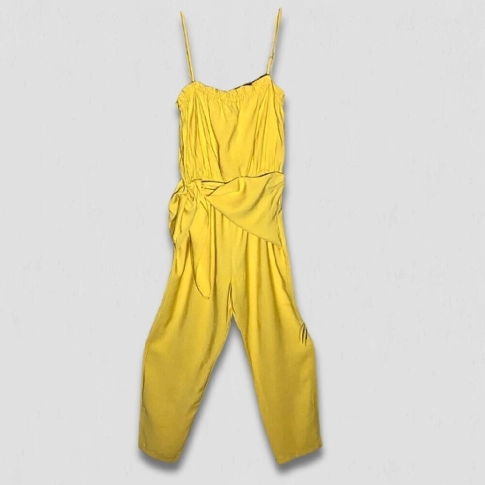 BCBGeneration Yellow Strapless Jumpsuit Small - Picture 3 of 16